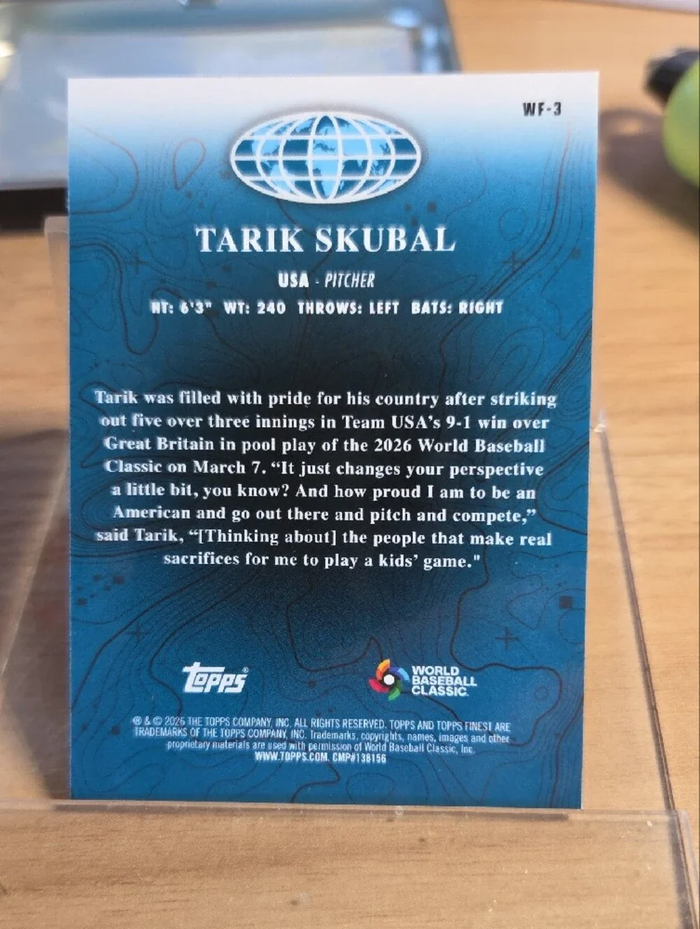 2026 Topps World's Finest Baseball Card - Tarik Skubal